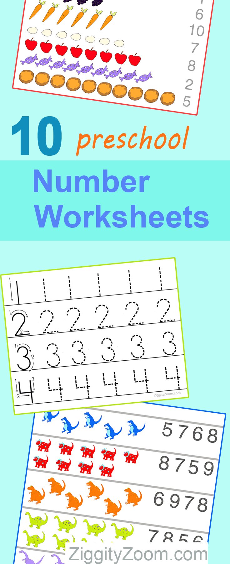 Preschool number worksheets