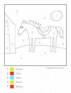 Color by Number Horse Worksheet
