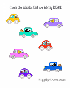 Left and Right Concept Worksheets
