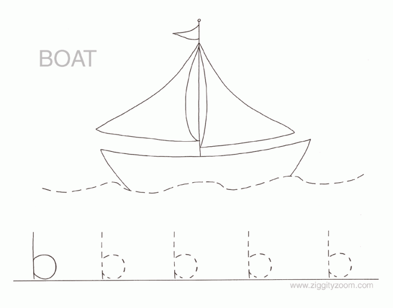 Letter B alphabet tracing pages