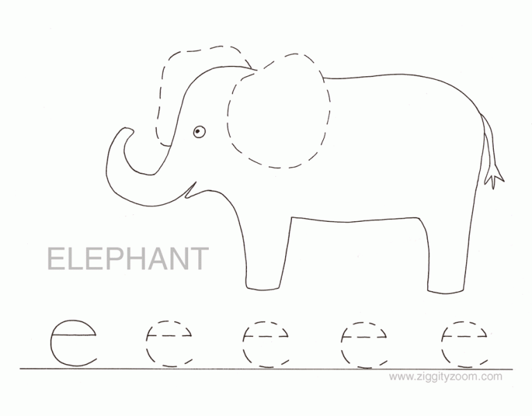 Letter E alphabet worksheets