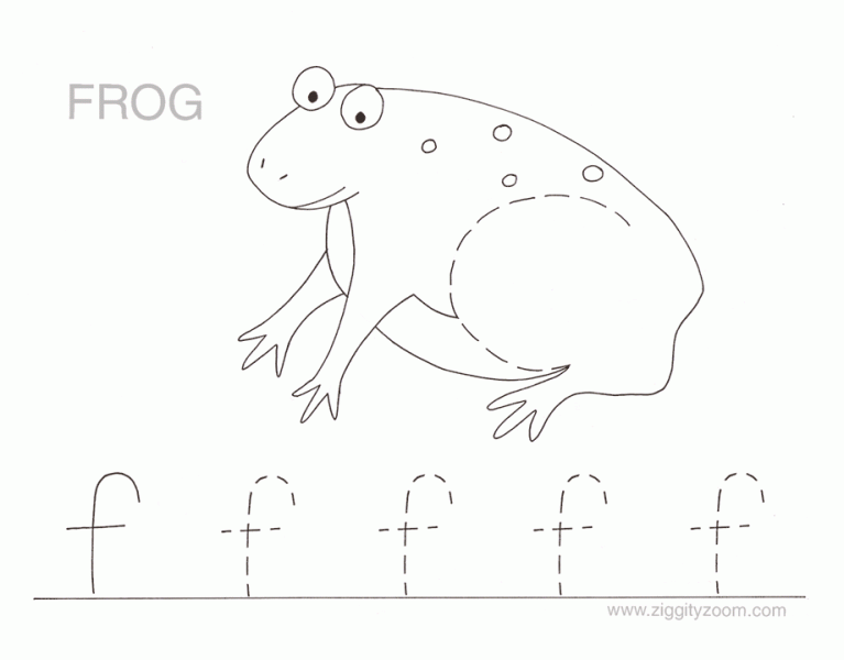 Letter F alphabet tracing worksheets