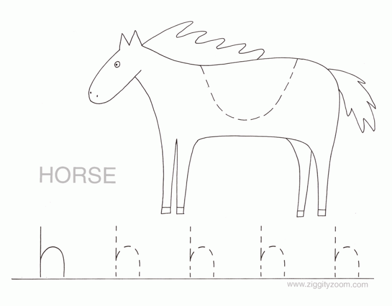 letter H alphabet tracing worksheet