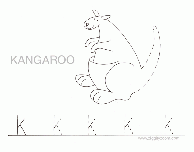 letter K alphabet tracing worksheet