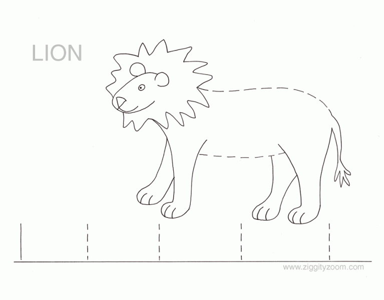 Letter L lowercase tracing worksheet