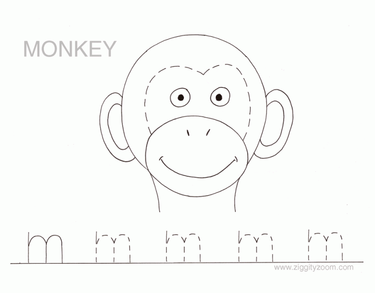 Letter M alphabet tracing worksheet