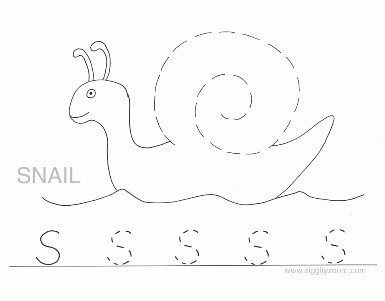 Letter S tracing worksheet