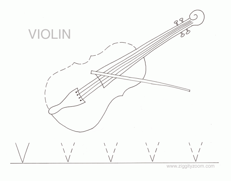 Letter V tracing worksheets
