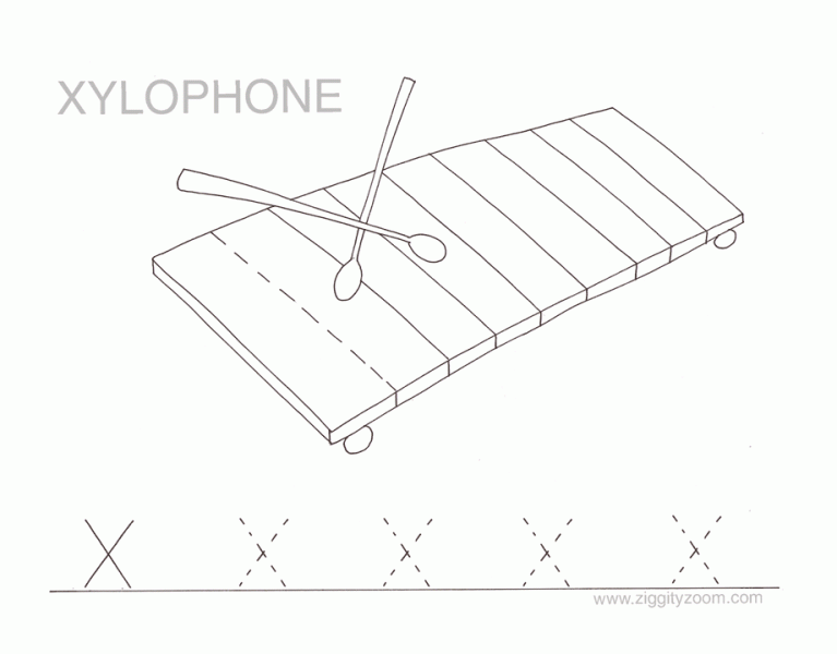 Letter X tracing worksheet