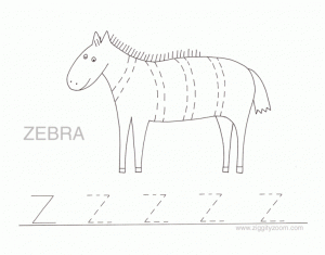 Letter Z Alphabet Tracing Worksheets