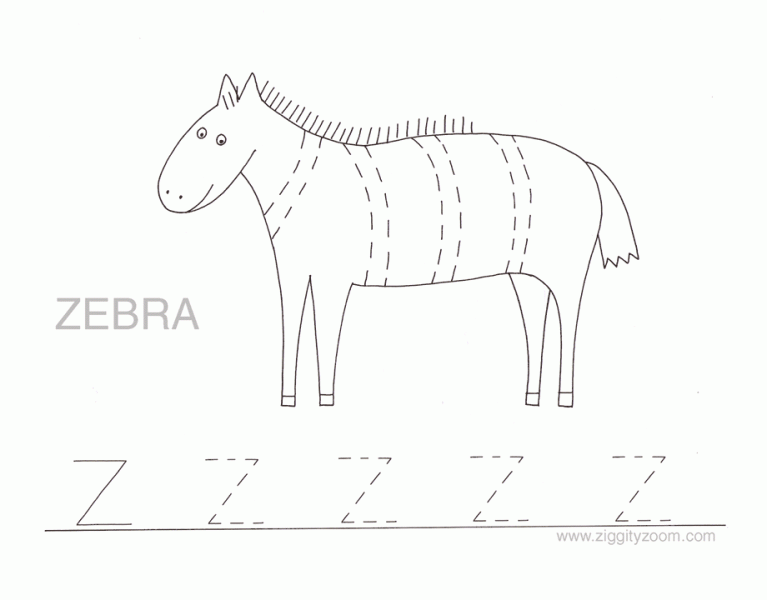 Letter Z Alphabet Tracing Worksheet