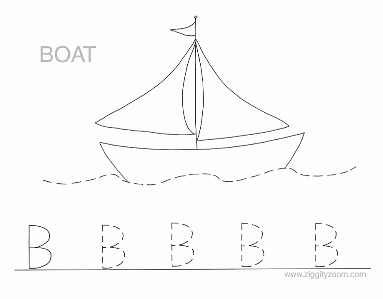 Letter B alphabet tracing worksheets