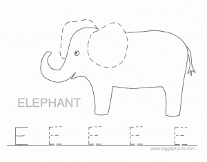 Letter E Alphabet Tracing Worksheets