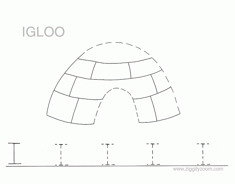Letter I tracing worksheets