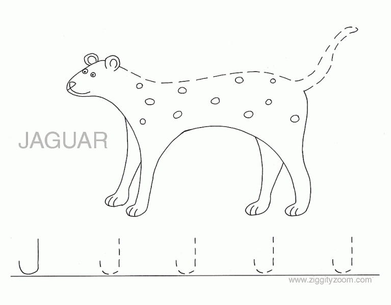 Letter J alphabet Tracing pages