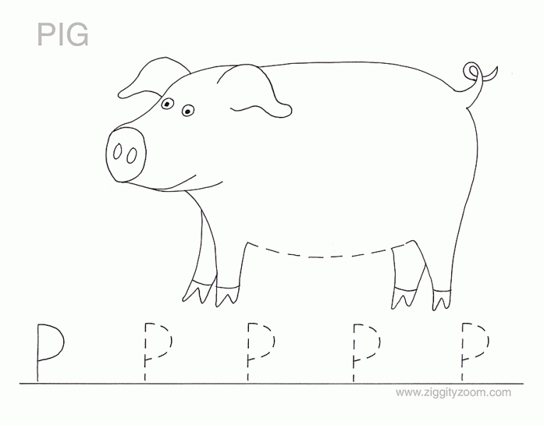 Letter P Alphabet Tracing Worksheets