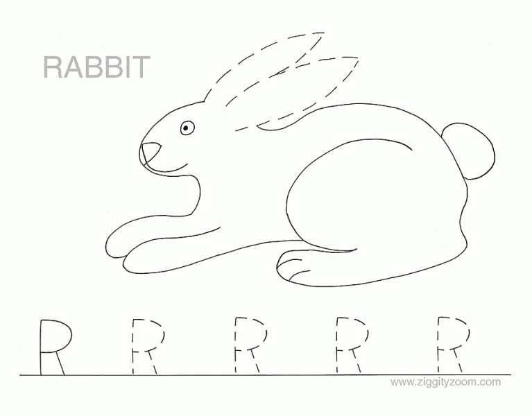Uppercase letter R tracing worksheet