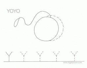 Letter Y Alphabet Tracing Worksheets