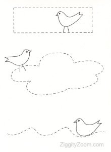 tracing and cutting practice worksheet- preschool