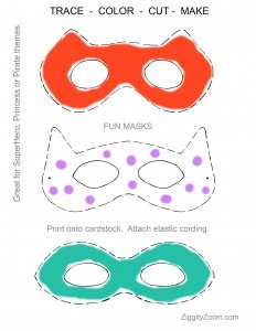Trace Color and Cut Paper Mask Activity